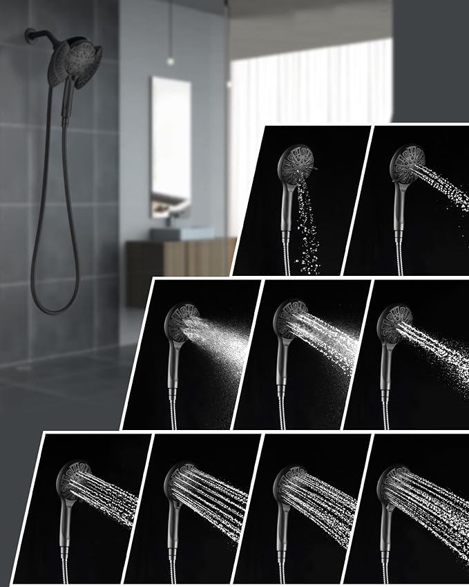 2-in-1 Shower Head with Handheld Combo: 2.5GPM Rainfall & Handheld Shower Head - Image 4