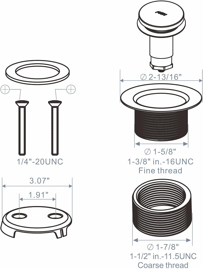 Gold Brushed Tub Drain Tip-Toe Tub Trim Set Conversion Kit Assembly, Hidrop - Image 6