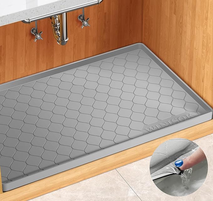 Silicone Under Sink Mat 40" x 22", kitchen Essentials and Gadgets, Shelf liner by Winisok