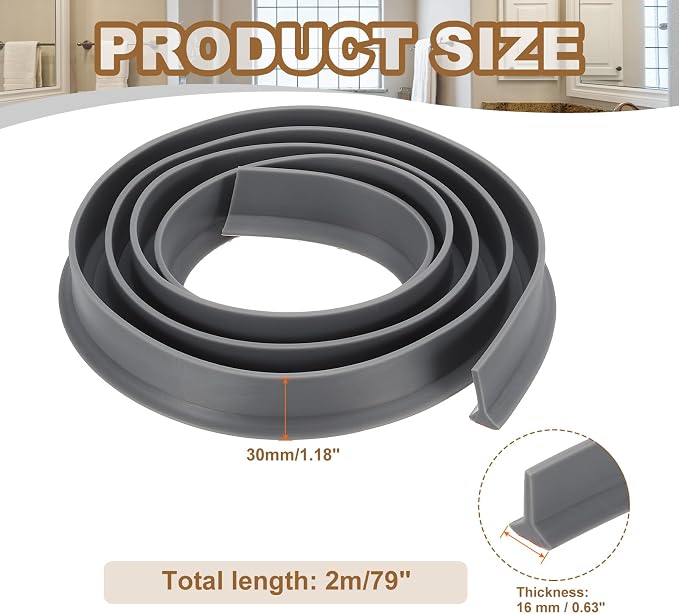 PATIKIL 79 Inch Collapsible Shower Threshold Water Dam Guard, Shower Stopper - Image 2