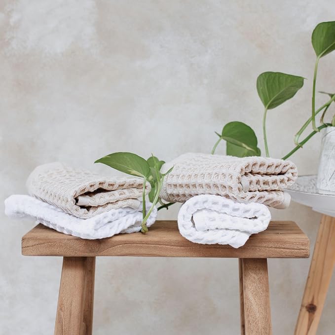 sea me at home Waffle Washcloths Set, 100% Turkish Cotton - Image 2