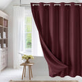MitoVilla Burgundy Long Shower Curtain Liner Set 72 x 80, No Hooks Needed 80 by MitoVilla