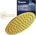 HammerHead Showers Solid Metal Round 8 Inch Rainfall Shower Head, High Flow by HammerHeadShowers