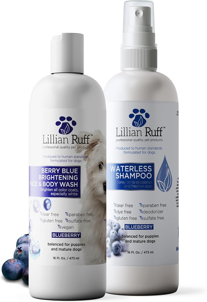 Lillian Ruff PRO Formula Berry Blue Brightening Dog Shampoo + Blueberry by LillianRuff