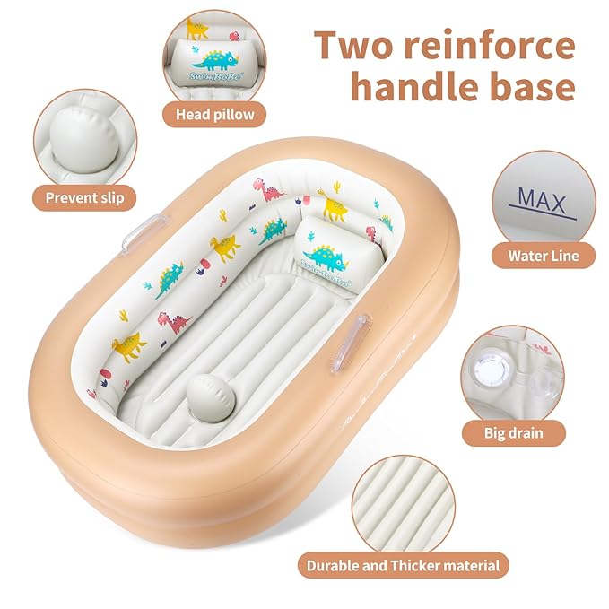 Swimbobo Inflatable Baby Bathtub – Soft, Portable Baby Bath - Image 2