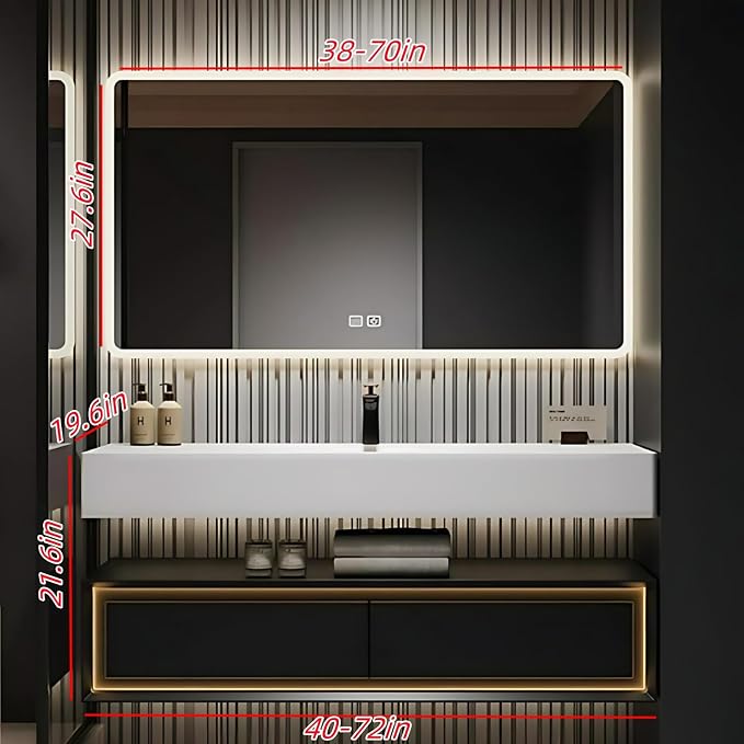 60IN Black Floating Bathroom Vanity - Image 2