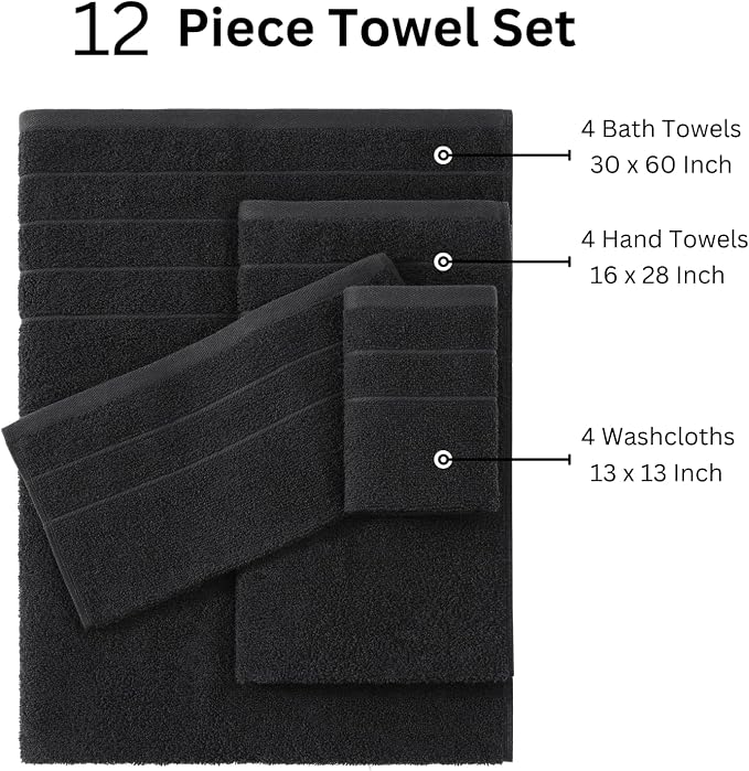 Casa Platino 100% Mercerized Cotton Luxury Bathroom Towels Set - Image 4