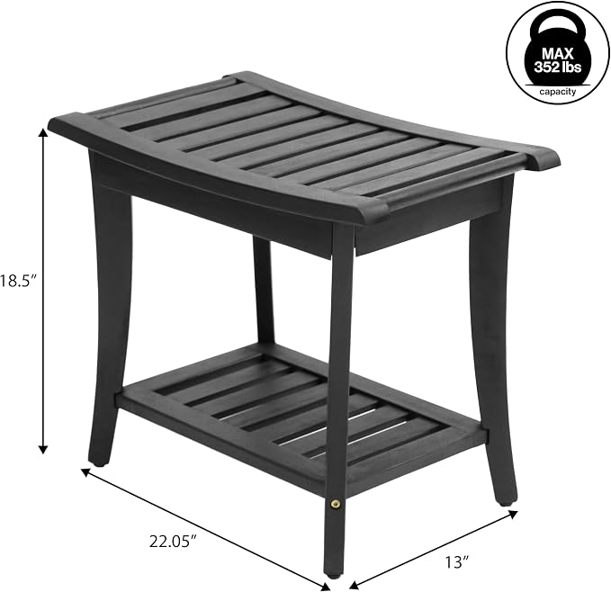 JONATHAN Y STL1001B Tucker 22.1" Traditional Classic Slatted Solid Acacia Wood - Image 3
