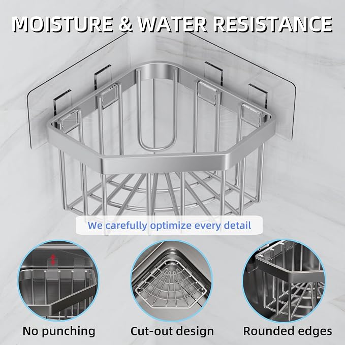 Wall Mounted Sink Caddy Organizer, Carbon Steel Kitchen Sponge Holder - Image 7