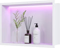 White Stainless Steel Shower Niche 18x12Inch, Dimmable RGB Led Light Wall Niche by Unknown