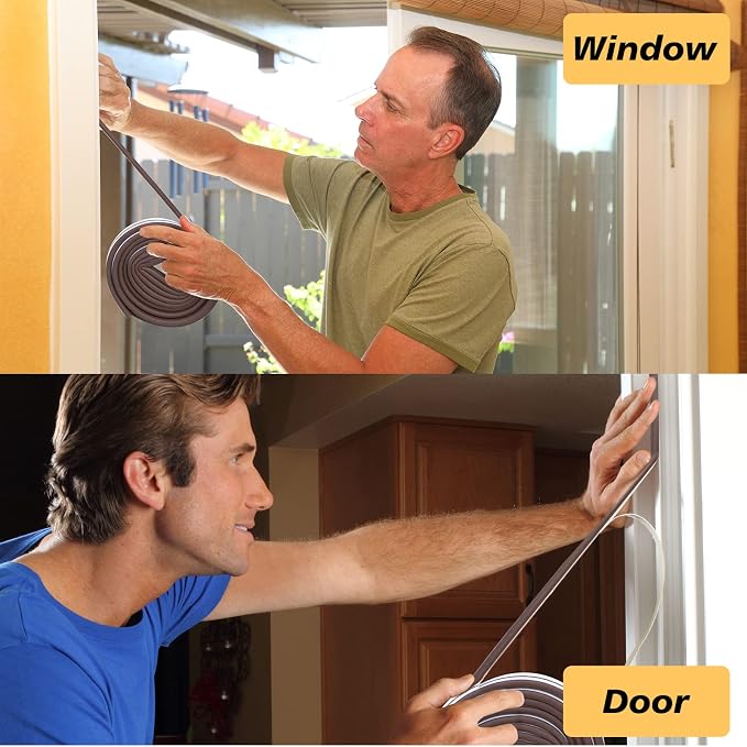 SUNMON Weather Stripping Door Seal Strip, 52.5Feet D-Type Door Soundproofing - Image 7