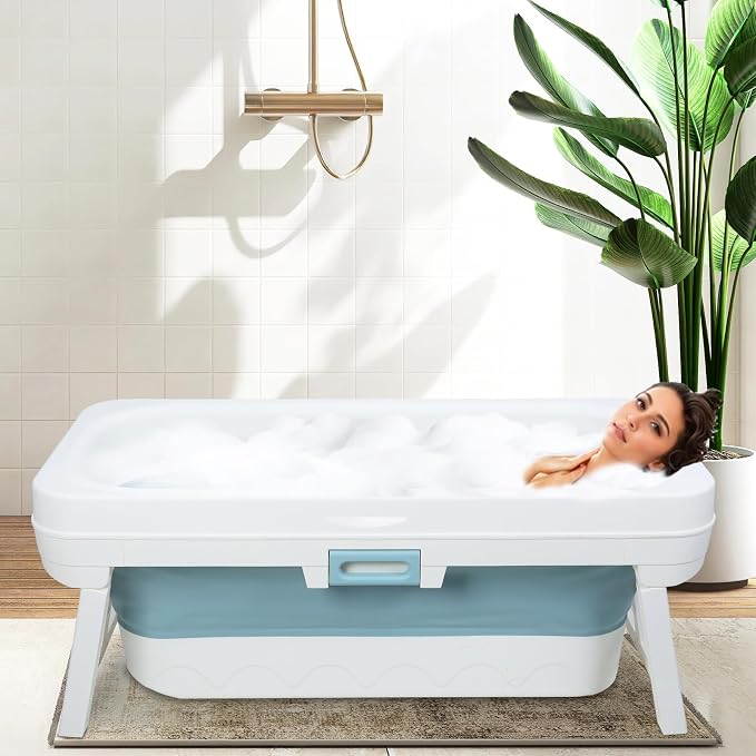 51 inch Portable Bathtub, Foldable Freestanding Bathtub, Japanese Soaking Tub - Image 3