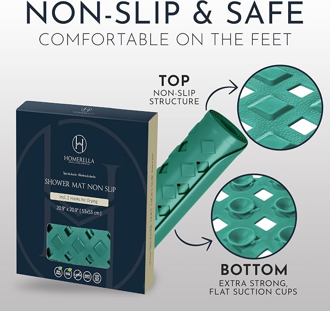 homerella® Shower Mat Non Slip Anti Mold, Non Slip Shower Mats - Image 5