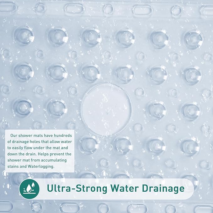 Large Clear Square Shower Mat Non Slip 27 x 27 Inch, Soft Bath Mat Bathtub Mat - Image 5