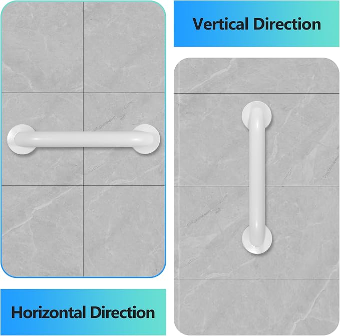 Shower Grab Bar, 2 Pack 32 Inch White Bathroom Safety Bar, 1.25" Diameter 304 - Image 4