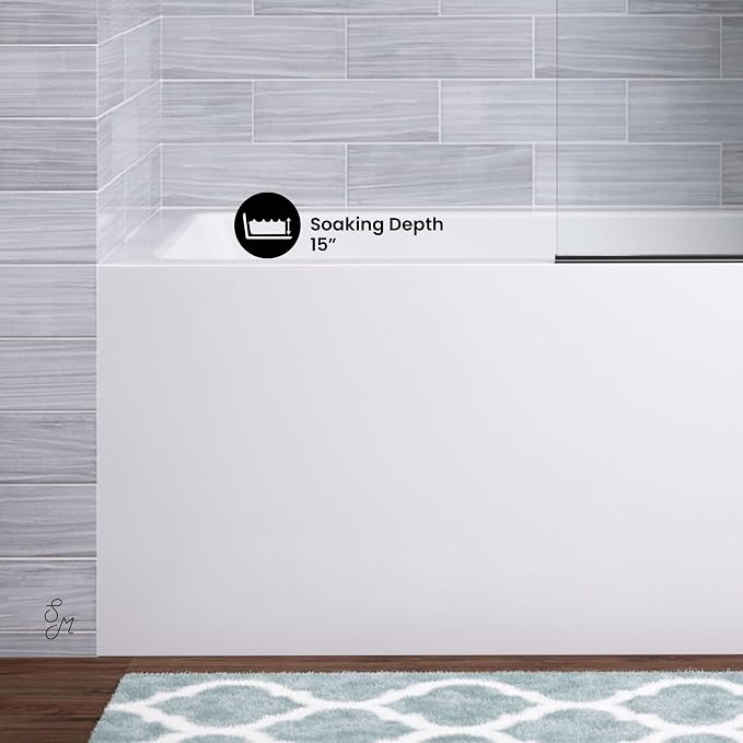 Voltaire 54" X 30" Right-Hand Drain Alcove Bathtub - Image 6