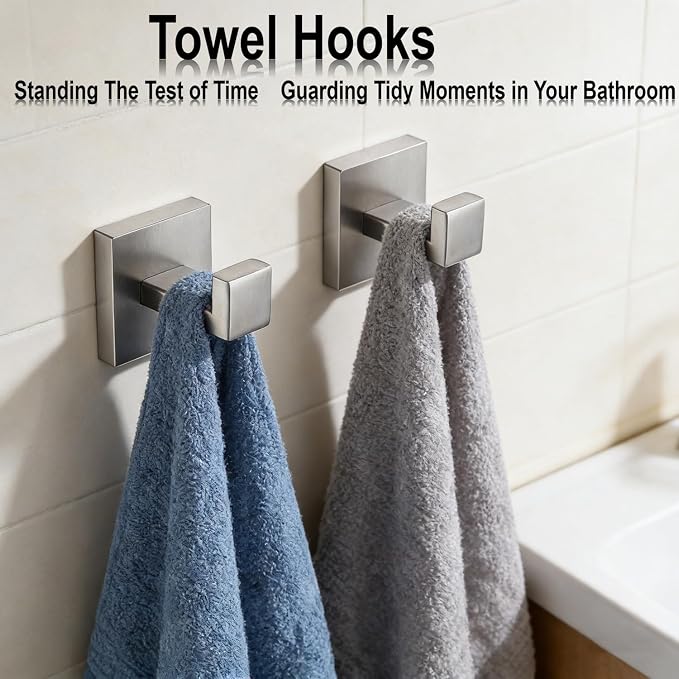 Bathroom Hardware Set 10 Piece Brushed Nickel Bathroom Accessories Set SUS304 - Image 5