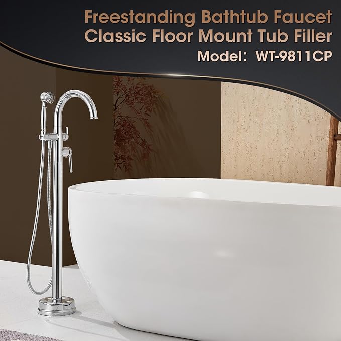 Free Standing Bathtub Faucet Brass Bathtub Faucets High Flow Soaker Tub Faucet - Image 2