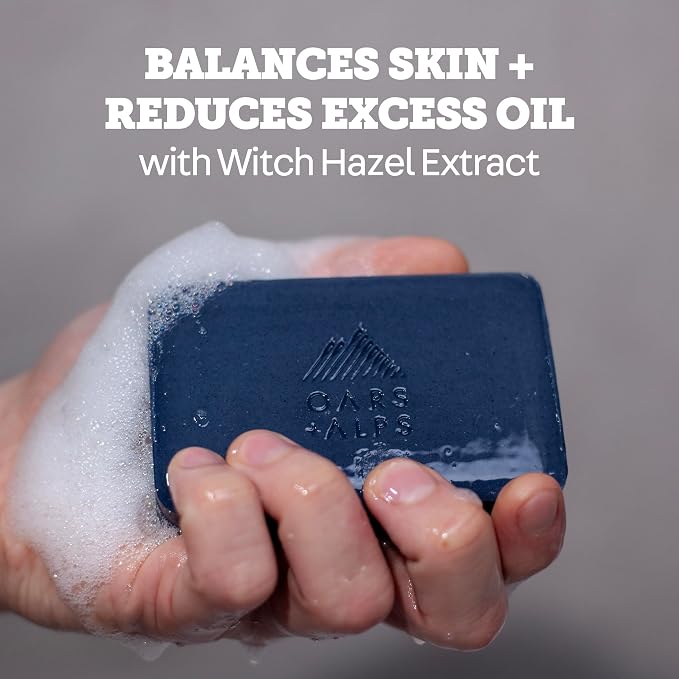 Oars + Alps Blue Charcoal Exfoliating Men's Bar Soap, Charcoal Bar Soap - Image 7