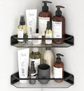 Corner Shower Caddy, 2 Pack Adhesive Bathroom Shelves，Acrylic Shower Shelf Rack by MEAJIO