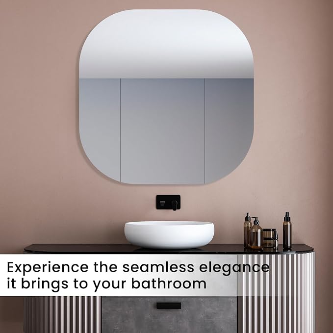 VASUHOME Frameless Bathroom Mirror, 28 x 28 Inch Wall Vanity Mirror, Large Wall - Image 6