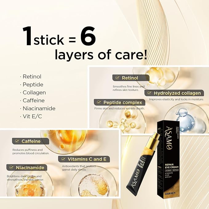 ASAMO Retinol Eye Cream – Retinol and Peptides - Image 5