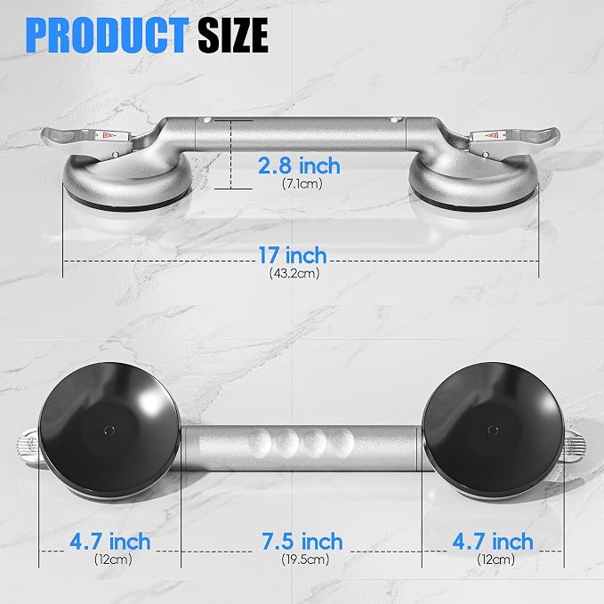 SPECILITE 17 Inch Grab Bars for Bathtubs and Showers 2 Pack Seniors Handles for - Image 5