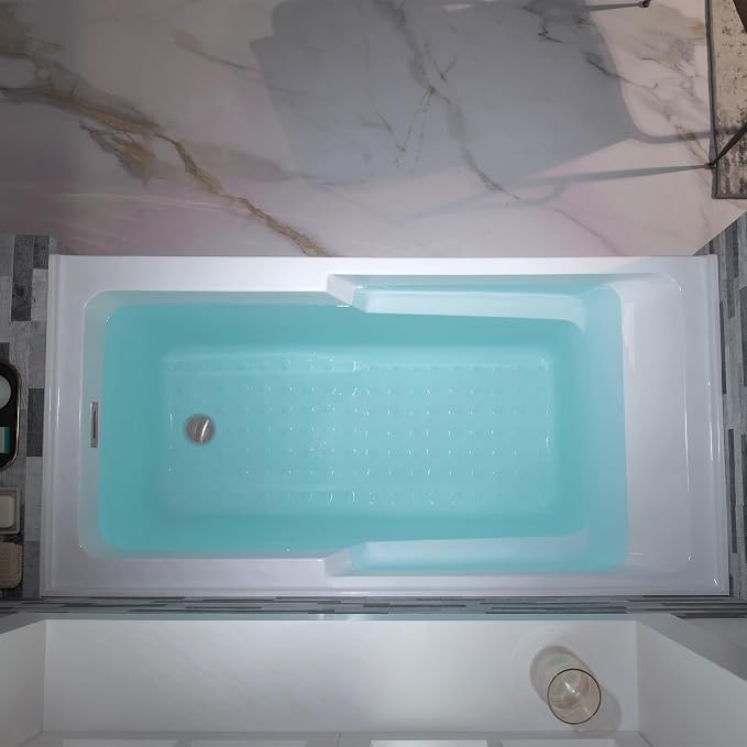 WOODBRIDGE 60" Acrylic Rectangular Alcove Soaking Bathtub in White - Image 4