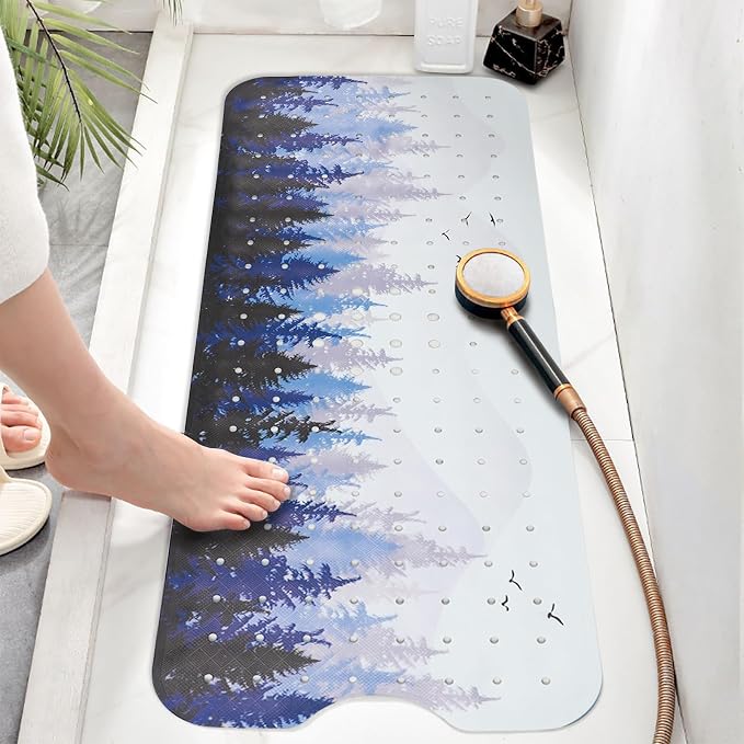 Bathtub Mat Non Slip, Forest Extra Long Bath tub Mat Shower Floor Mat - Image 6
