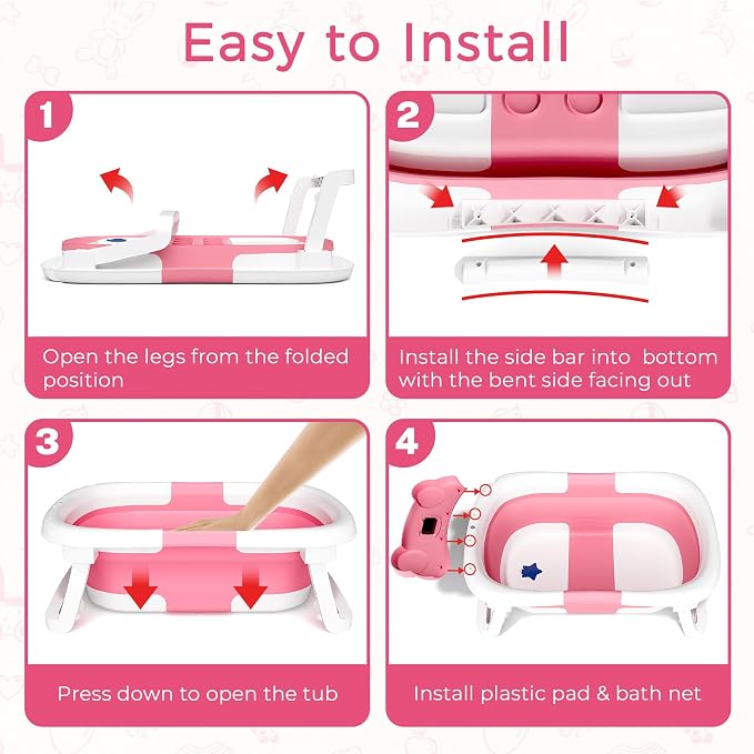 Baby Bathtub, Collapsible Newborn Bathtub - Image 5