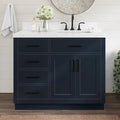 ARIEL Hepburn 42 Inch Single Sink Bathroom Vanity in Midnight Blue, 1.5" Edge by Ariel