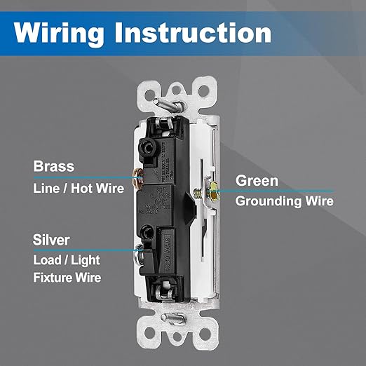 BESTTEN 30 Pack Single Pole Decorator Light Switch, Rocker Paddle Wall Switch - Image 4