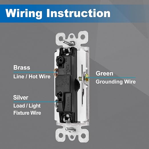BESTTEN 10 Pack Single Pole Decorator Light Switch - Image 4