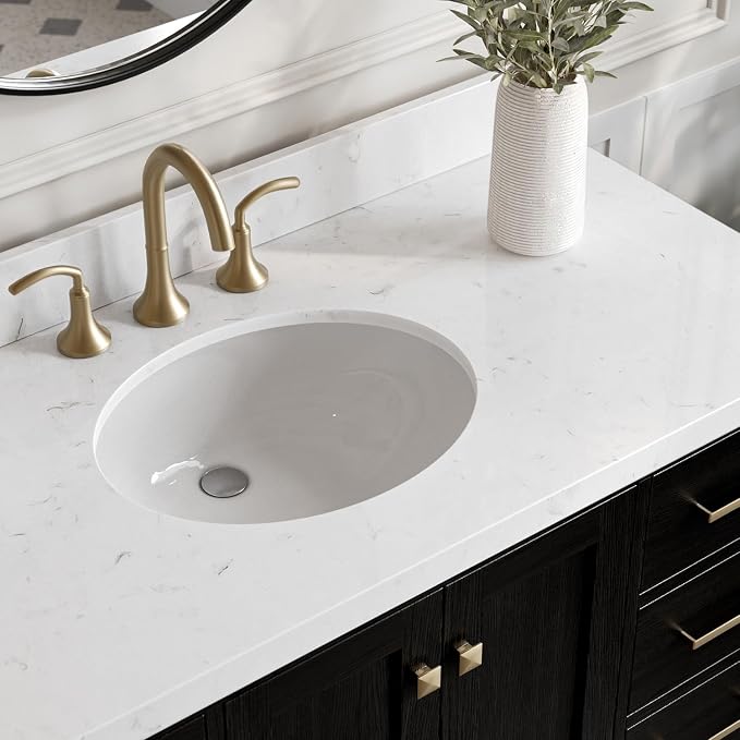 ARIEL Cambridge 48 Inch Single Oval Sink Bathroom Vanity - Image 3