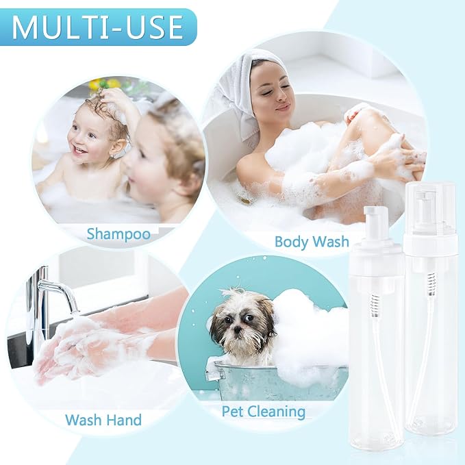Foam Pump Bottle 8.5oz/250ml Clear Empty Foam Bottle Pump, Travel Foam Bottles - Image 8