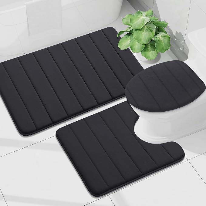 Buganda Memory Foam Bath Mat, Ultra Soft and Non-Slip Bathroom Rugs, Water - Image 7