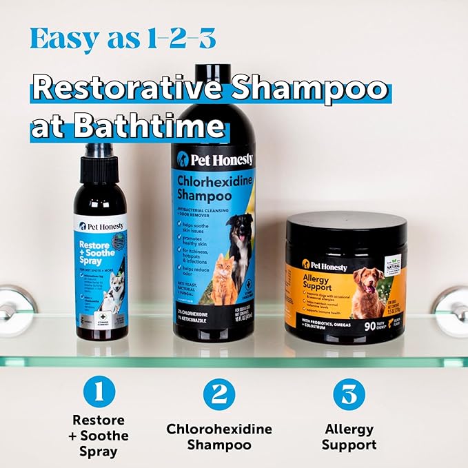Pet Honesty Chlorhexidine Cat & Dog Seasonal Itch Relief Shampoo, Skin and Coat - Image 5