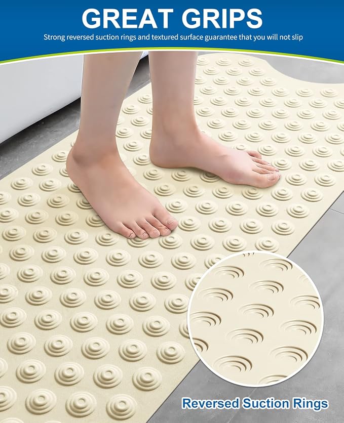 Bligli Bathtub Mat Non-Slip Without Suction Cups, 39x16inch Extra Long Bath Mats - Image 3