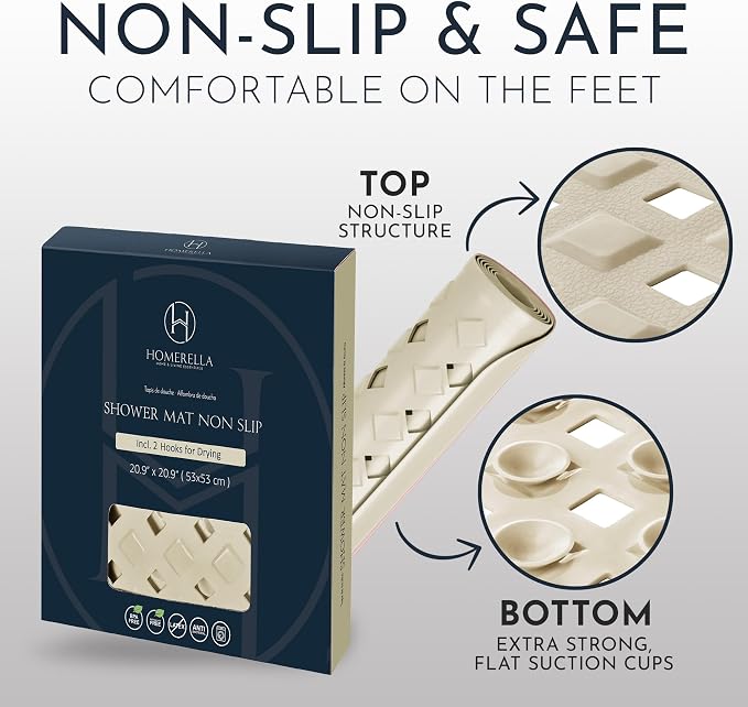 homerella® Shower Mat Non Slip Anti Mold, Non Slip Shower Mats - Image 5