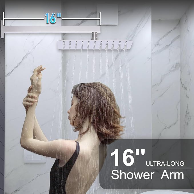 KOJOX Shower System with High Pressure 12 Inch Rainfall Shower Head, Handheld - Image 3