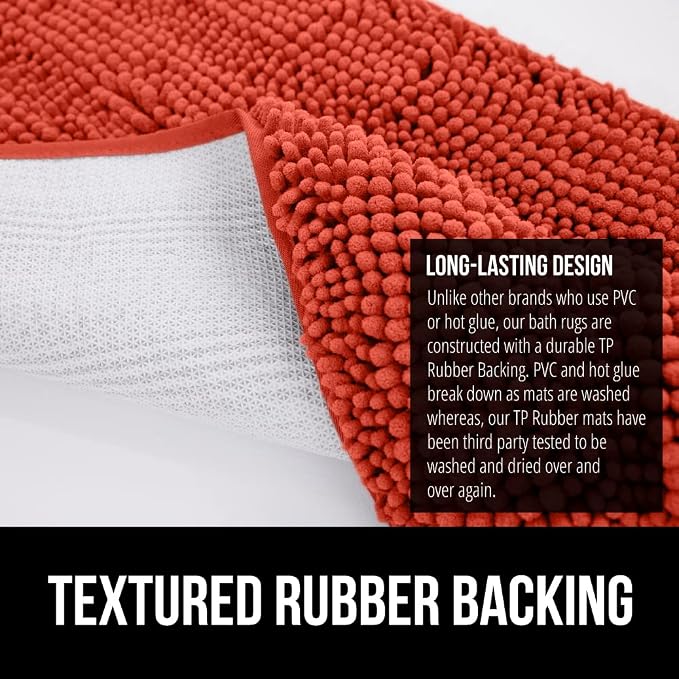 GORILLA GRIP Bath Rug Mat 36x24, Soft Absorbent Chenille, Quick Dry Microfiber - Image 5