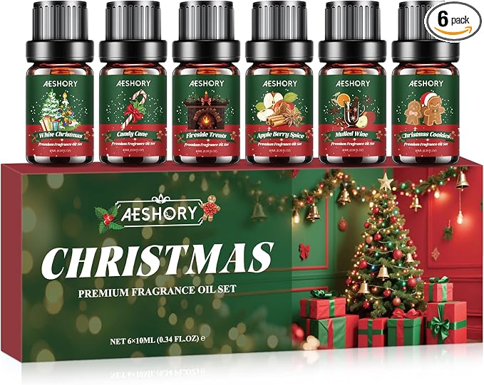 Christmas Fragrance Oil Set, 6 Premium Winter Essential Oils by AeshoryLiveLikePoetry