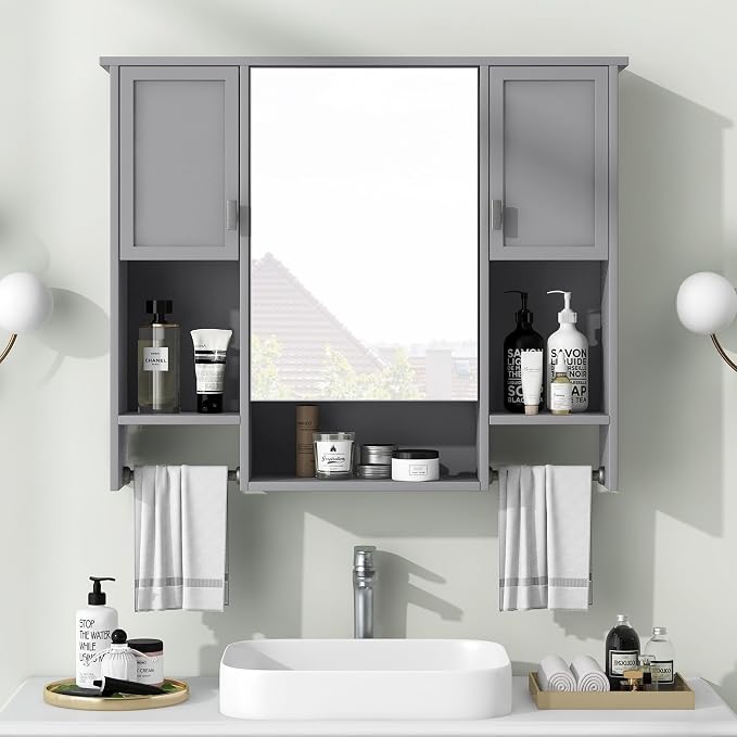 Bathroom Medicine Cabinet, Wall Mounted Bathroom Storage Cabinet - Image 2
