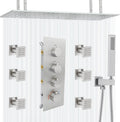 16X32 Inch Ceiling Mount Large Rainfall Shower System Thermostatic Multi Jet by Backnets