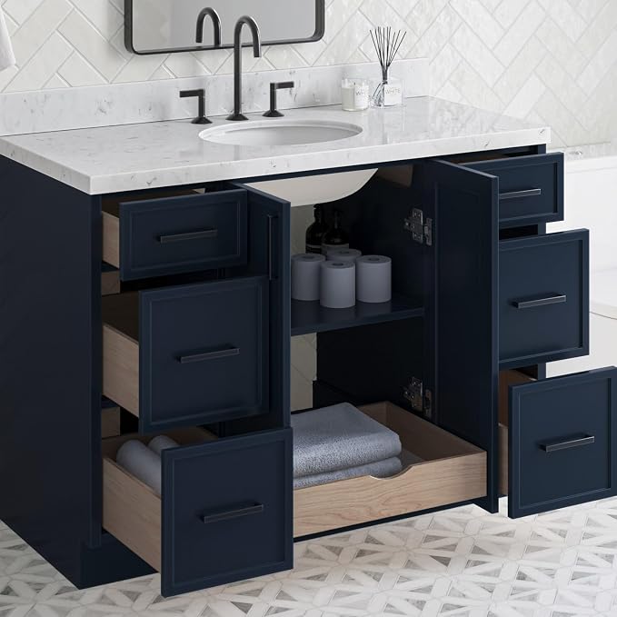 ARIEL Kelly 48 inch Bathroom Vanity Without Sink in Midnight Blue, Bathroom - Image 5