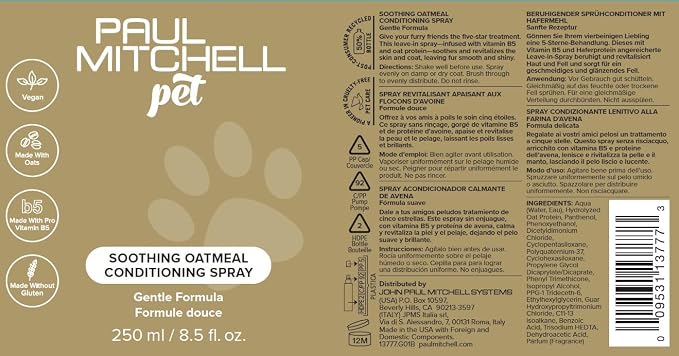 Paul Mitchell Pet Soothing Oatmeal Conditioning Spray, Gentle Formula, Grooming - Image 7
