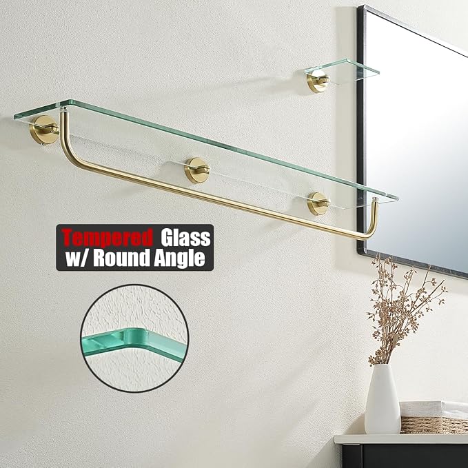 JQK Bathroom Glass Shelf, Shelf - Image 5