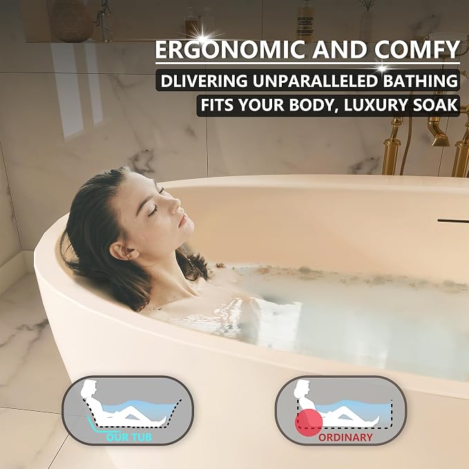 67" Acrylic Free-standing Bathtubs - Image 2