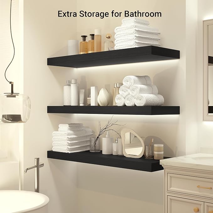 Heimlove 12 Inch Deep Floating Shelves, 48 x 12 inches Long Wall Shelf - Image 6