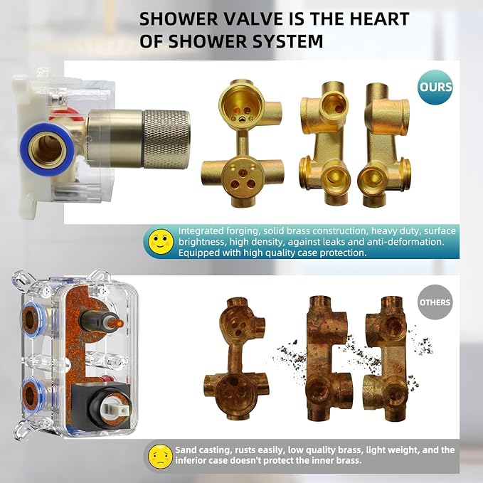 Concealed LED Digital Display Shower Diverter Valve Shower Mixing Valve Single - Image 7